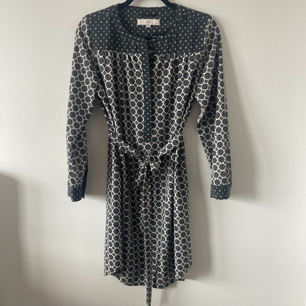Long Sleeve Tie Waist Dress